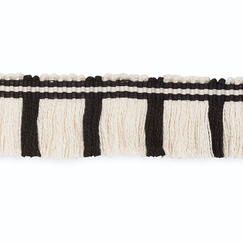 Schumacher Gordon Cut Fringe Ivory/Ebony Trim CF3021-6