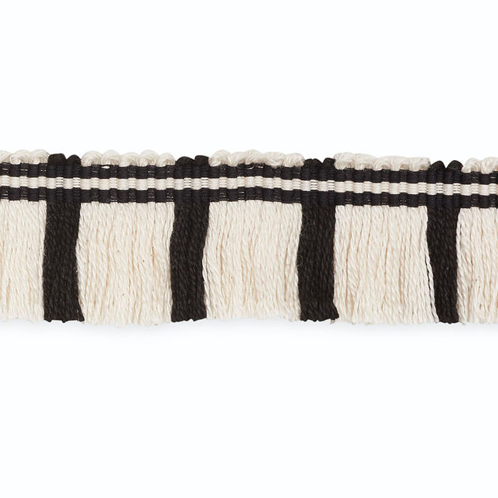 Schumacher Gordon Cut Fringe Ivory/Ebony Trim CF3021-6