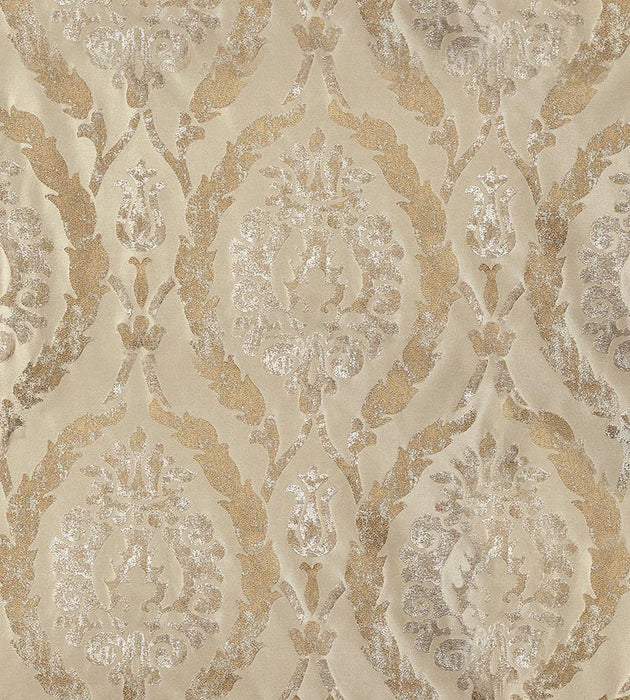 Christian Fischbacher Corona Damask Ash Blonde Fabric Sample CH 01030631