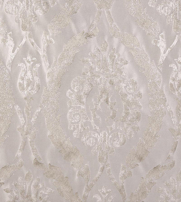 Christian Fischbacher Corona Damask Pearl Fabric Sample CH 01070631