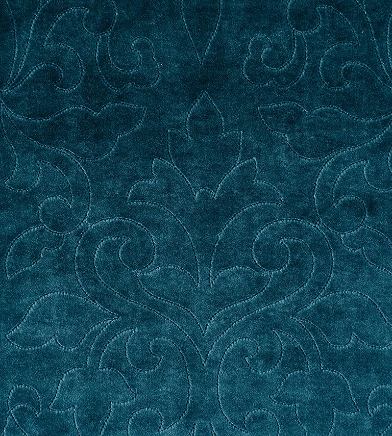 Christian Fischbacher Classic Velvet Teal Fabric Sample CH 02290662