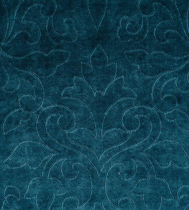 Christian Fischbacher Classic Velvet Teal Fabric Sample CH 02290662