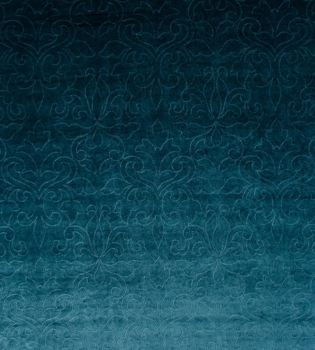 Christian Fischbacher Classic Velvet Teal Fabric Sample CH 02290662