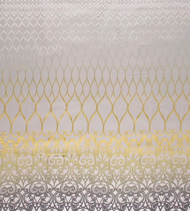 Christian Fischbacher Teatro Lemon Gray Fabric Sample CH 03040653