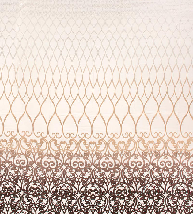 Christian Fischbacher Teatro Champagne Chocolate Fabric Sample CH 03070653