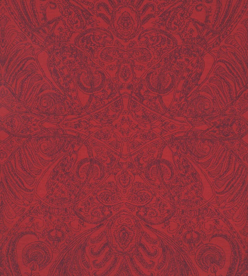 Christian Fischbacher Persian Nights Scarlet Fabric Sample CH 05024465