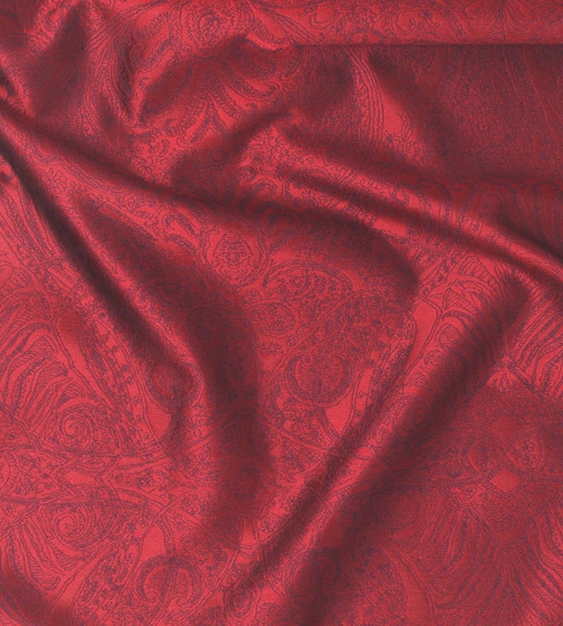 Christian Fischbacher Persian Nights Scarlet Fabric Sample CH 05024465