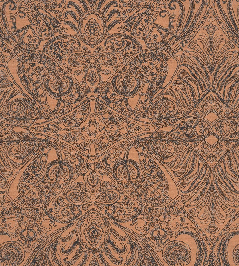 Christian Fischbacher Persian Nights Copper Fabric Sample CH 05274465