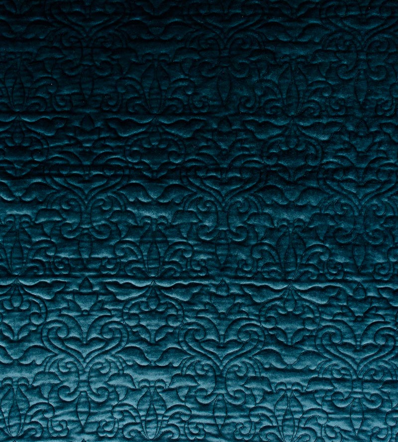 Christian Fischbacher Velbrode Teal Fabric Sample CH 05290655