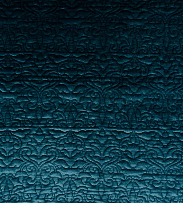 Christian Fischbacher Velbrode Teal Fabric Sample CH 05290655