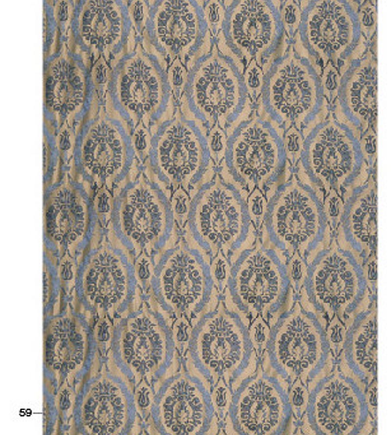 Christian Fischbacher Corona Damask Gold Leaf Fabric Sample CH 01130631