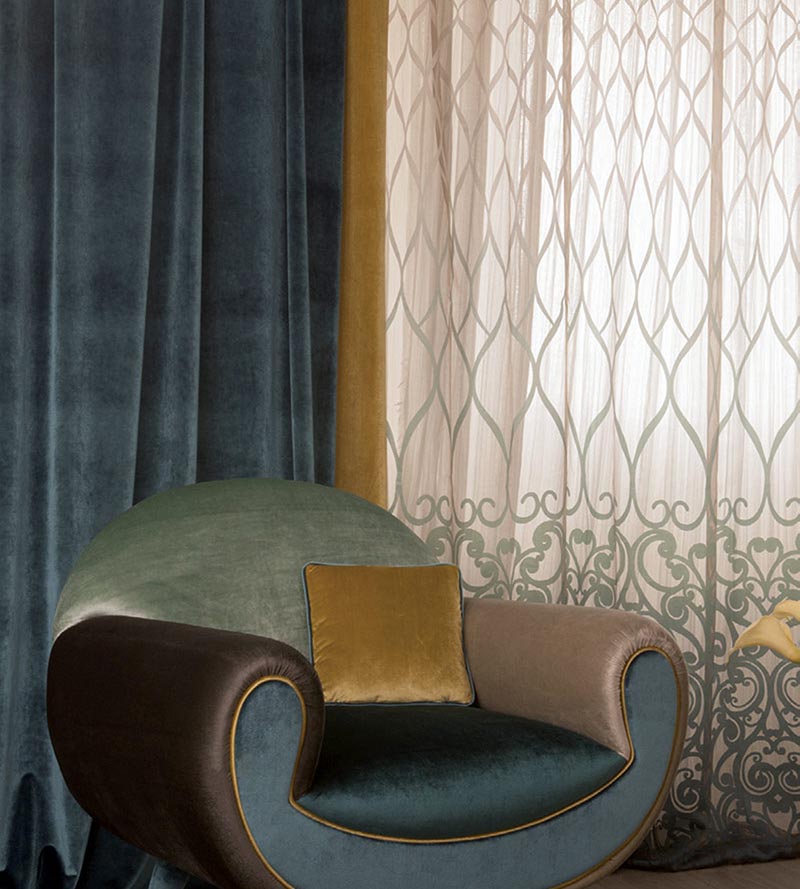 Christian Fischbacher Teatro Lemon Gray Fabric CH 03040653