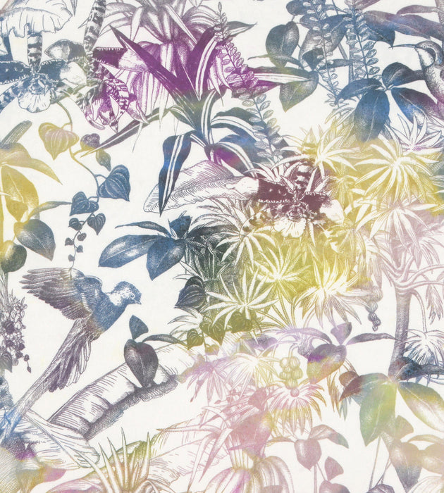 Christian Fischbacher Benu Splash Midnight Plum Fabric Sample CH 01014441