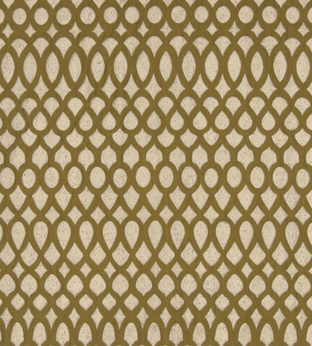 Christian Fischbacher Indorato Olive Fabric Sample CH 01034361