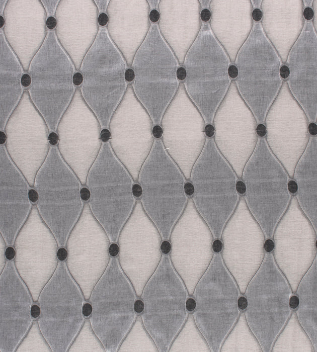 Christian Fischbacher Losanghe Graphite Fabric Sample CH 08010658