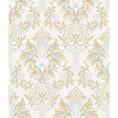 York Bold Brocade Yellow Wallpaper CL2501