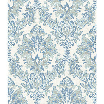 York Bold Brocade Blue Wallpaper CL2504