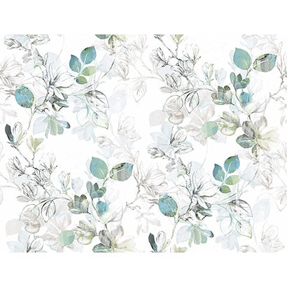 York Arbor Vine Blue & Green Wallpaper CL2542