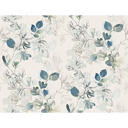 York Arbor Vine Blue Wallpaper CL2544