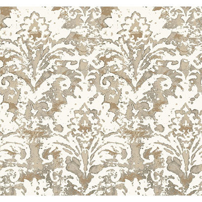 York Batik Damask Tan Wallpaper CL2594