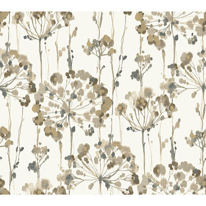 York Flourish Taupe Metallic Wallpaper CN2103