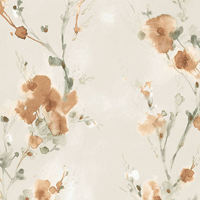 York Charm Beige & Orange Wallpaper CP1204