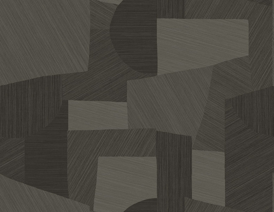 Seabrook Designs Lahti Black Tan Wallpaper Sample CP91006