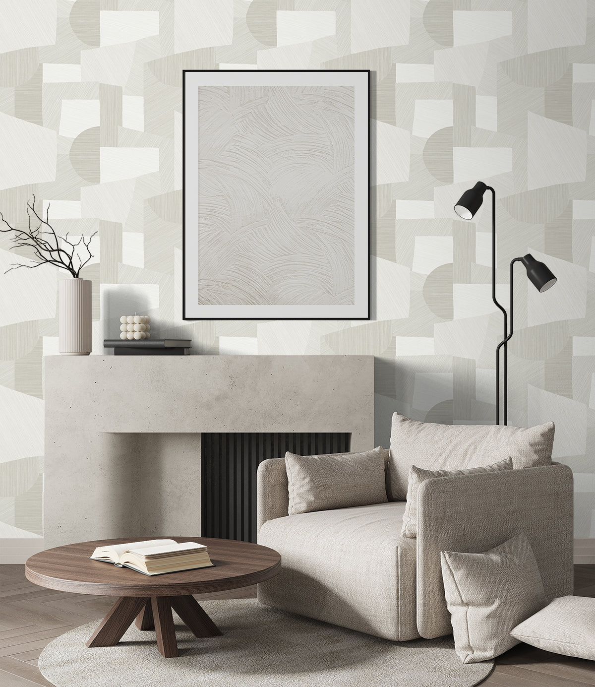 Seabrook Designs Lahti Arctic White Wallpaper CP91010