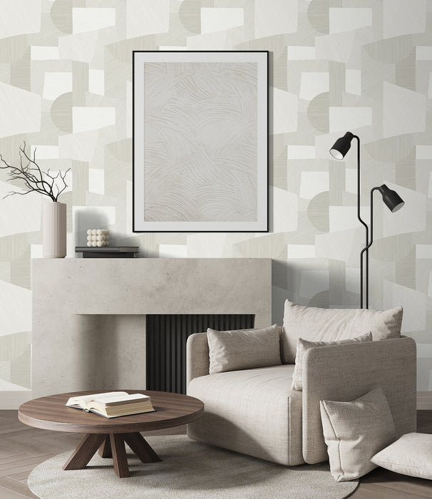 Seabrook Designs Lahti Arctic White Wallpaper Sample CP91010