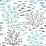 York Marine Garden Blue & Brown Wallpaper CV4406