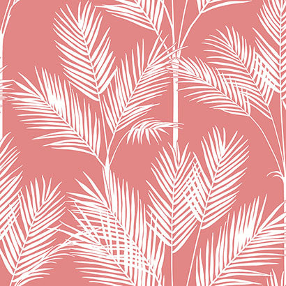 York King Palm Silhouette Coral Wallpaper CV4407