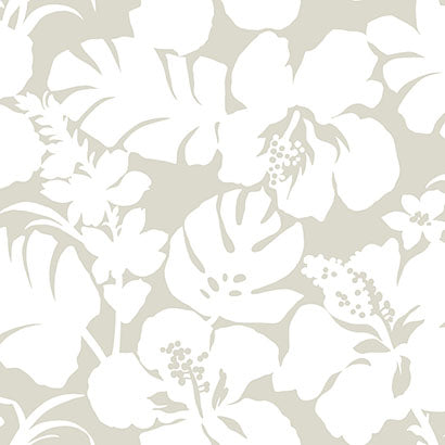 York Hibiscus Arboretum Cream Wallpaper CV4438