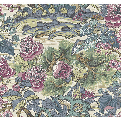 York Dynasty Floral Branch Plum Sample CY1545