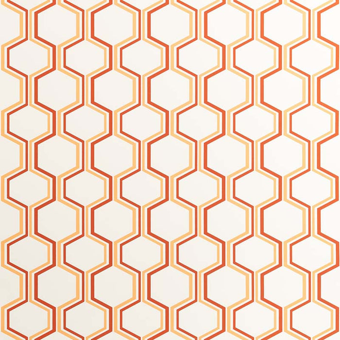 Quadrille Camino Wallpaper Pale Terracotta / Dark Terracota Wallpaper Sample 303840W-03AWP