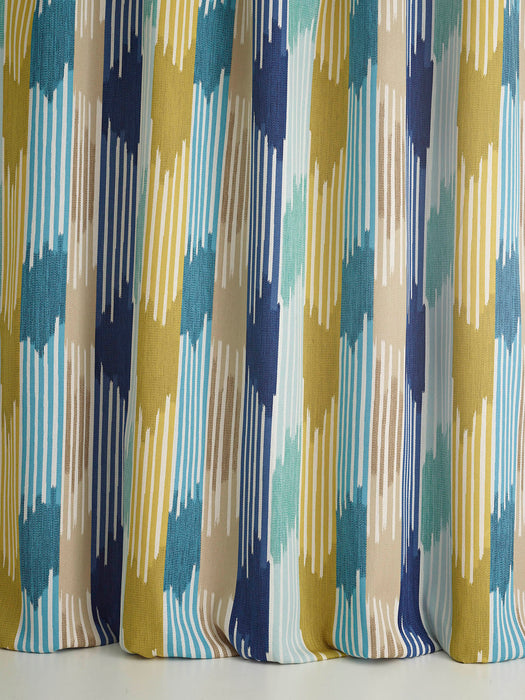 Pierre Frey Rayure Ikat Bleu Fabric F3476001