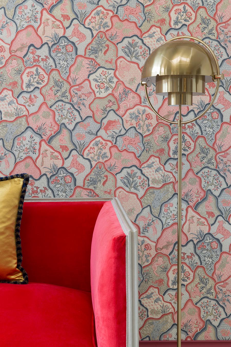 Braquenie Toile Des Indes Rouge Wallpaper BP336003