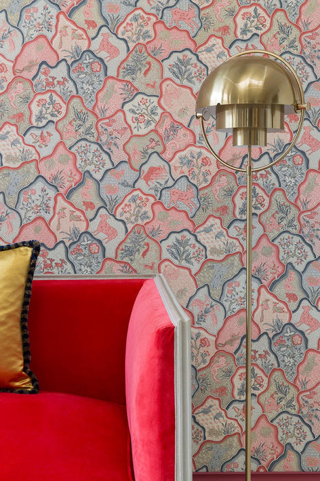 Braquenie Toile Des Indes Rouge Wallpaper Sample BP336003