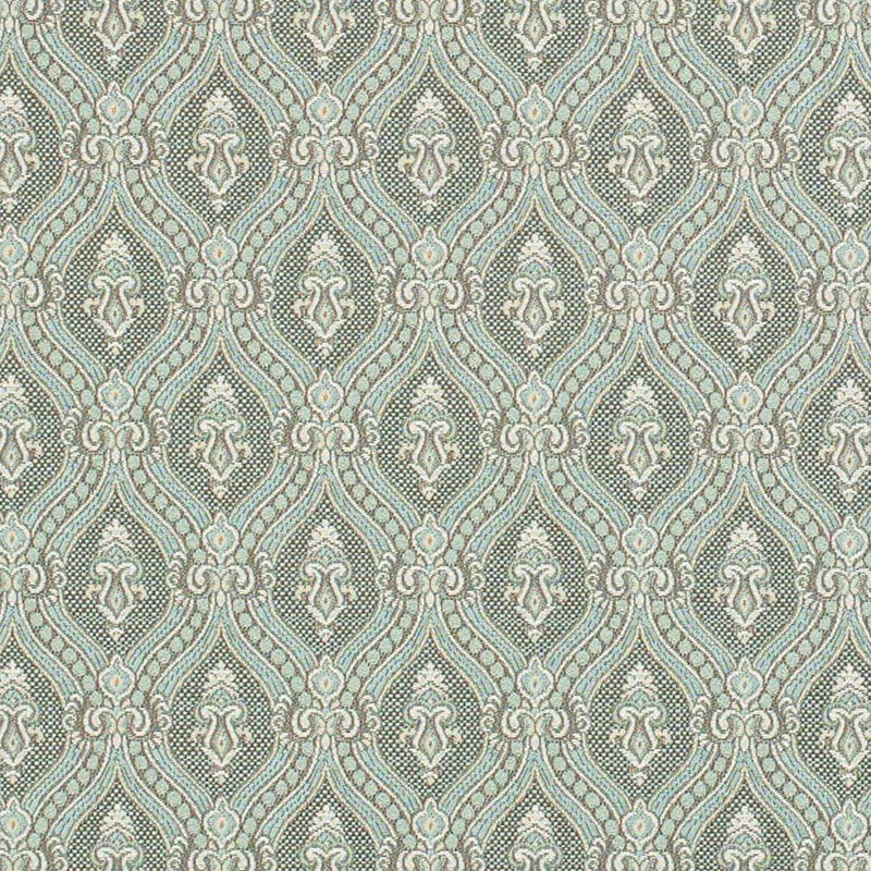 Charlotte Aqua Ornate Fabric D3286