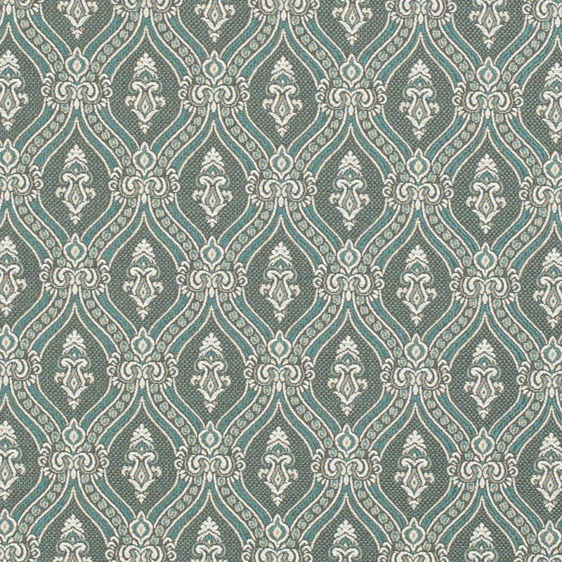 Charlotte Turquoise Ornate Fabric D3287