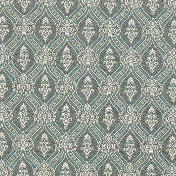 Charlotte Turquoise Ornate Fabric D3287