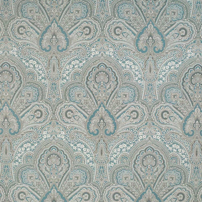 Charlotte Turquoise Flora Fabric Sample D3299