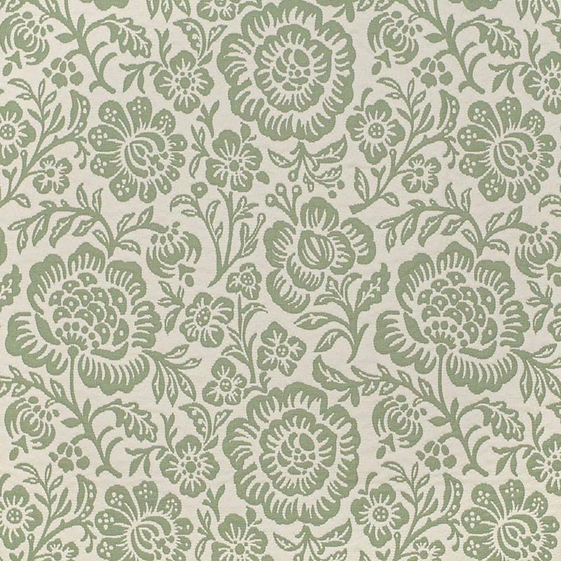 Charlotte Green Bloom Fabric Sample D3591