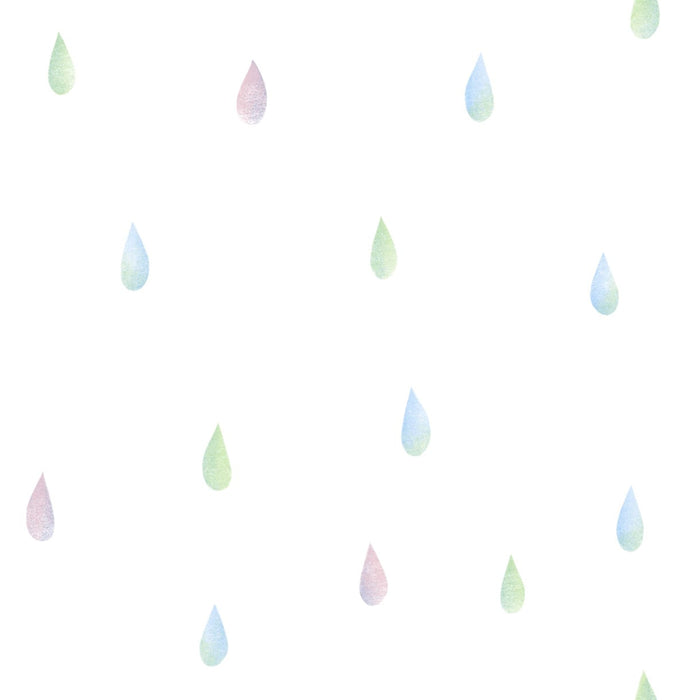 Seabrook Designs Raindrops Pink, Blue, And Green Wallpaper Sample DA60002