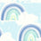 Seabrook Designs Rainbows Blue And Green Wallpaper Sample DA60204