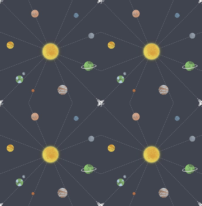 Seabrook Designs Connecting Space Midnight Blue Wallpaper Sample DA60600