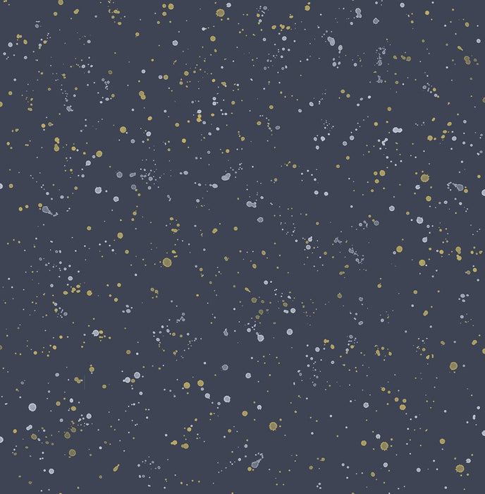 Seabrook Designs Paint Splatter Navy And Metallic Gold Wallpaper DA60802