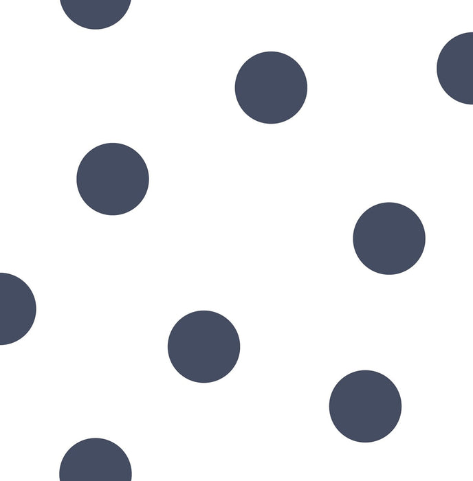 Seabrook Designs Dots Navy Wallpaper Sample DA61602