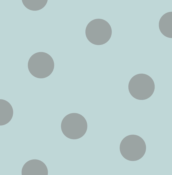 Seabrook Designs Dots Teal And Metallic Silver Wallpaper Sample DA61604