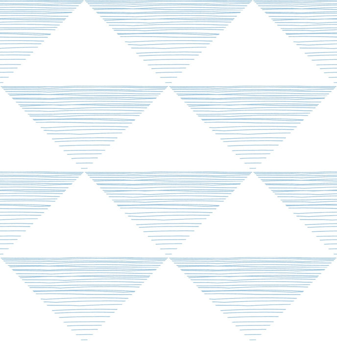 Seabrook Designs Geo Stripe Sky Blue Wallpaper Sample DA61901