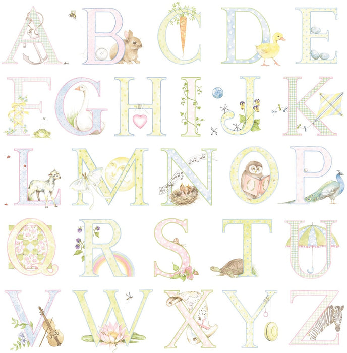 Seabrook Designs Alphabet Pastel Wallpaper DA62001